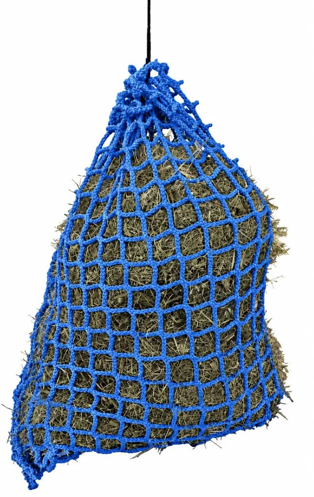 Sac filet à foin Bleu Ø5mm renfort 8mm  0m80 x 0m80 #45
