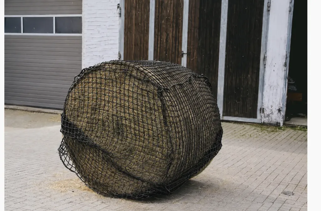 Balle ronde Filet à foin Noir Ø5mm renfort 8mm 1m60 x 1m40 #45