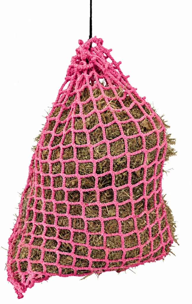 Sac filet à foin Rose Ø5mm renfort 8mm  0m80 x 0m80 #60